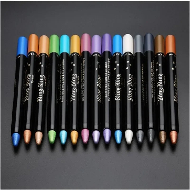 Waterproof Pearlescent Eyeshadow Pencil Stick 15 Colors Lasting Glitter